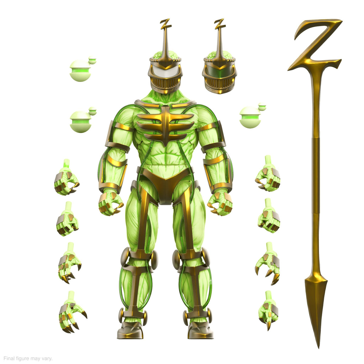 Super7 Lord Zedd Imperial Gold Glow pose with premium finish for display