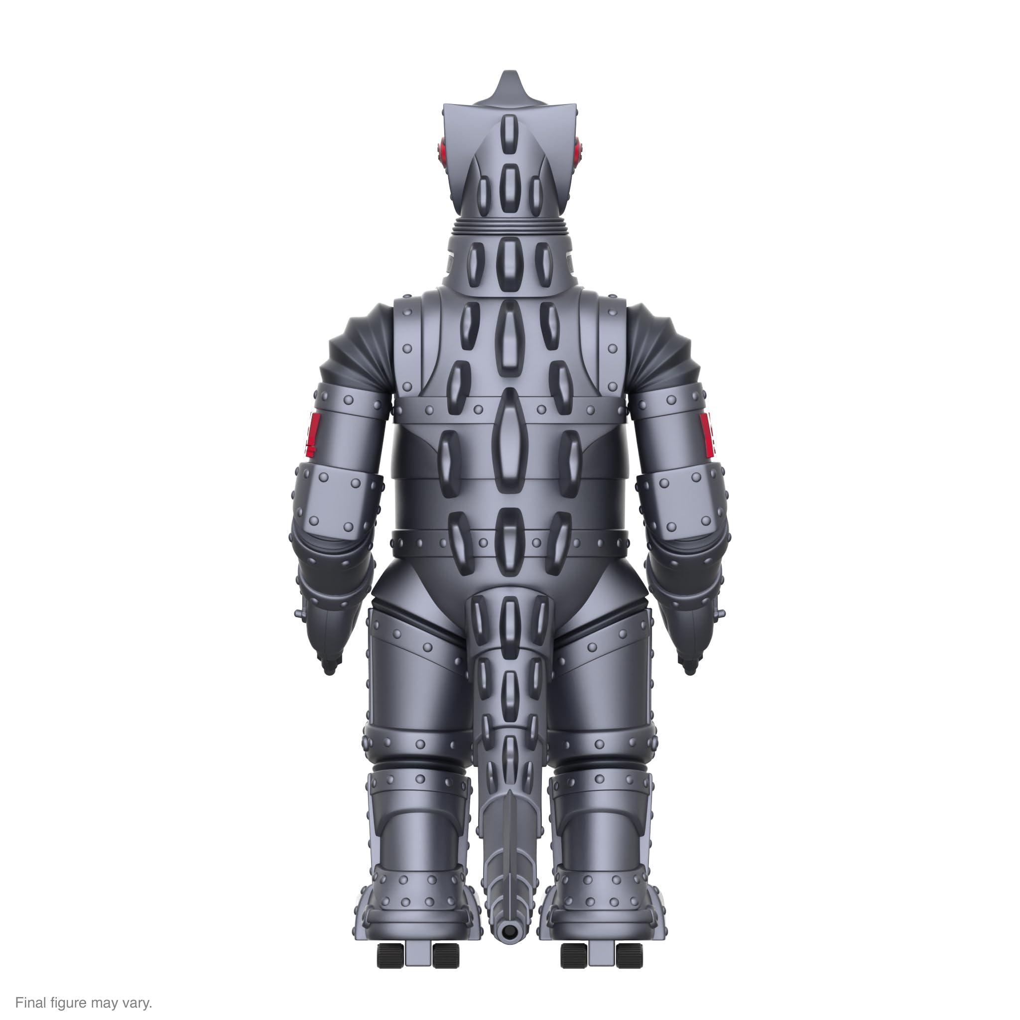 Super7 Mechagodzilla wheels under the feet offer vintage rolling display.