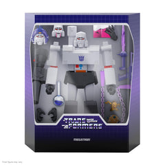 Megatron 8-inch scale figure with other retro collectibles