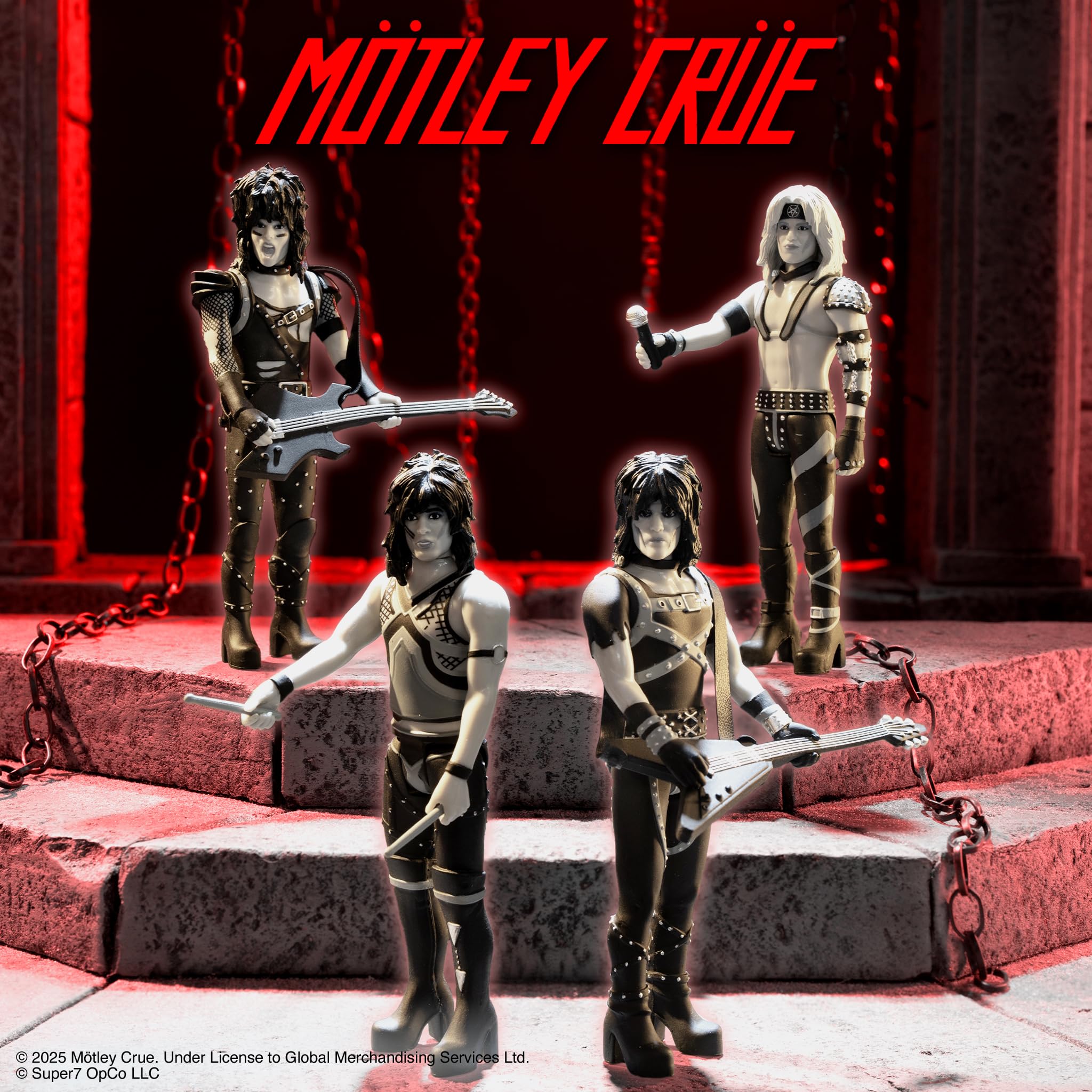 Super7 Mick Mars packaging with die-cut cardback evokes classic album art.