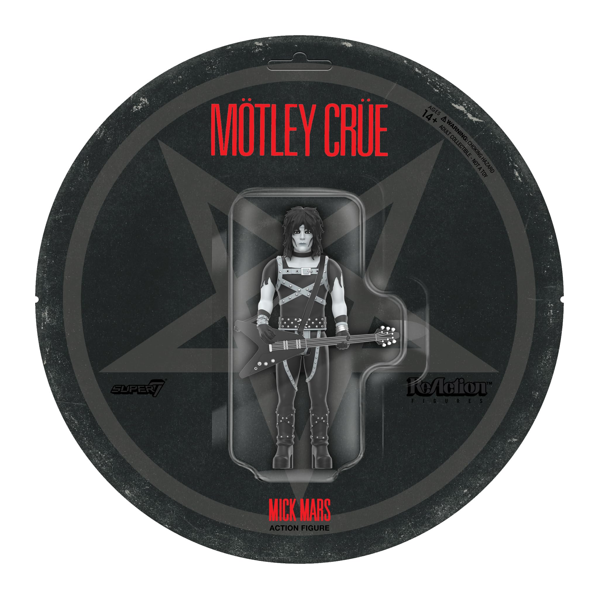 Super7 Mick Mars Shout at the Devil figure ready for shelf display.