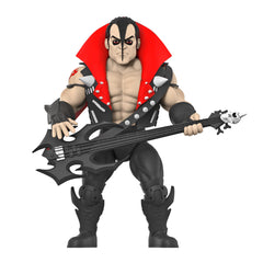 Super7 Misfits Devastator bass guitar accessory highlights iconic band styling.