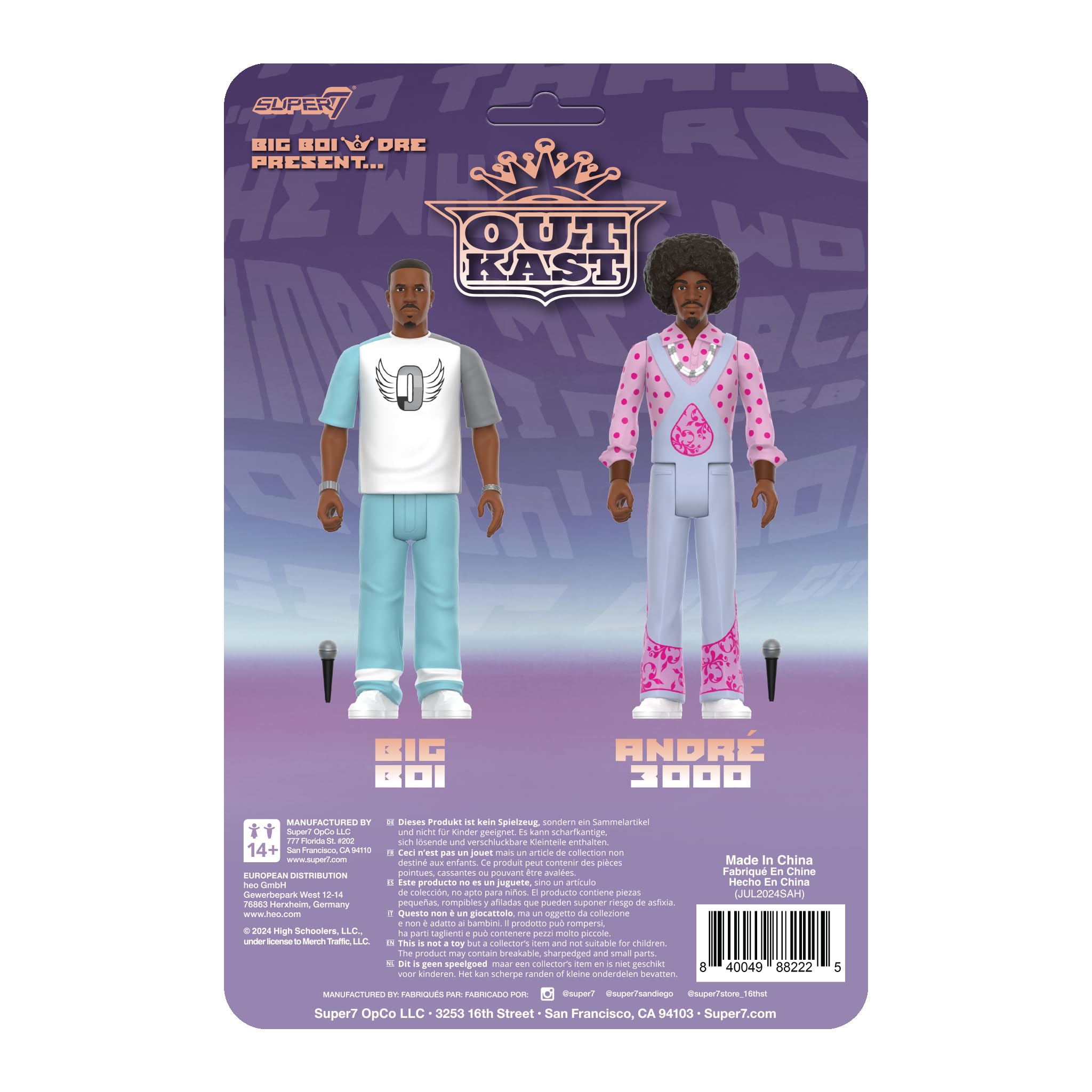 Super7 Outkast Andre 3000 figure with microphone accessory for performance setup