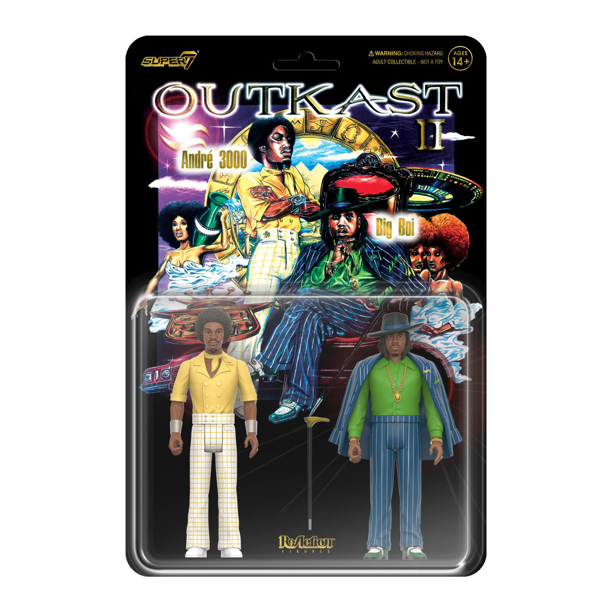 Super7 OutKast Aquemini 2-pack on cardback, ideal for retro display collections.