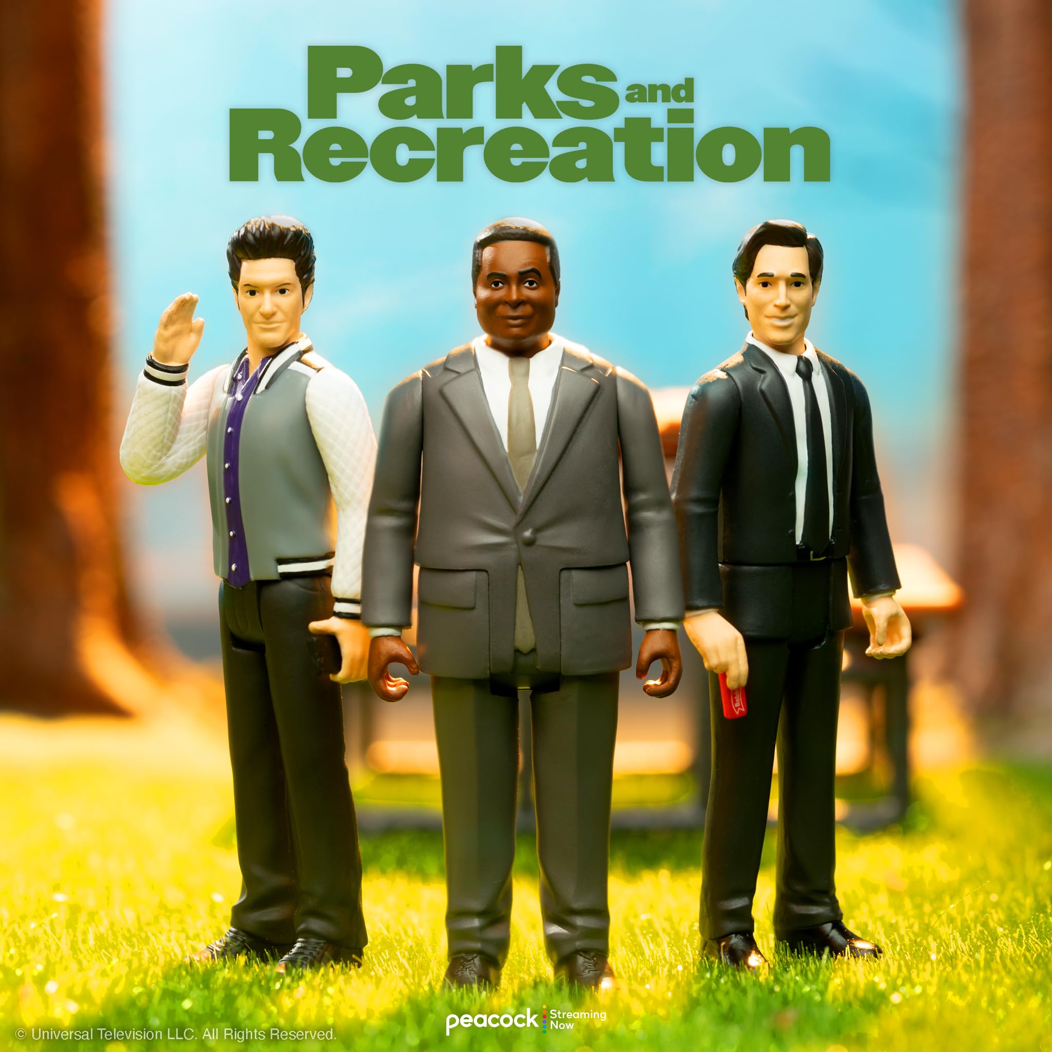 Super7 Parks and Recreation ReAction figure collection for retro display and gifting