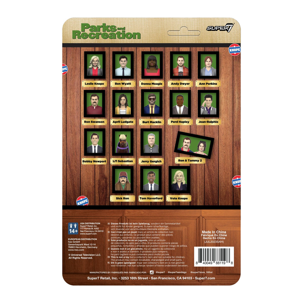 Parks and Recreation ReAction figure display setup featuring Tom Haverford.