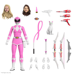Super7 Pink Ranger Ultimates with interchangeable heads for dynamic display options
