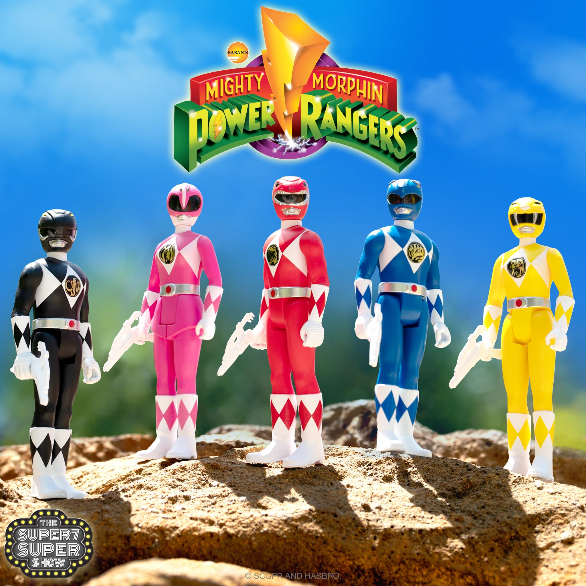 Articulated Super7 Black Ranger enables versatile posing for scenes.