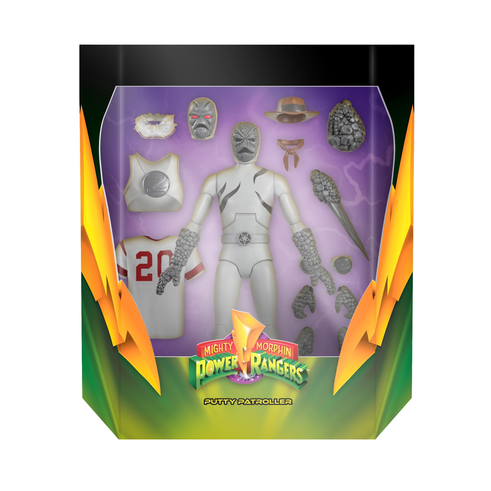 Super7 Putty Patroller accessories set enables versatile display with extra heads and hands.