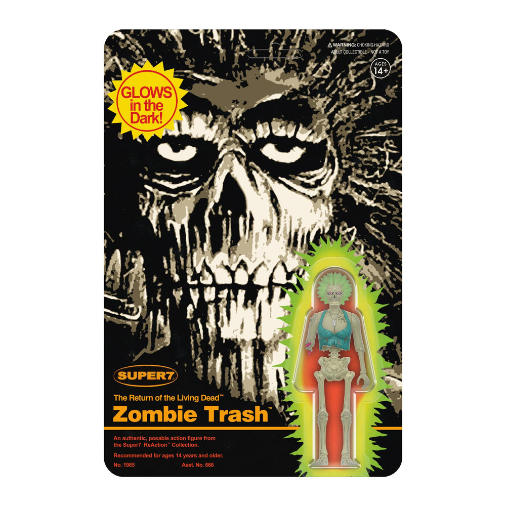 Super7 Zombie Trash glow 3.75-inch figure for display and glow-in-the-dark collecting.