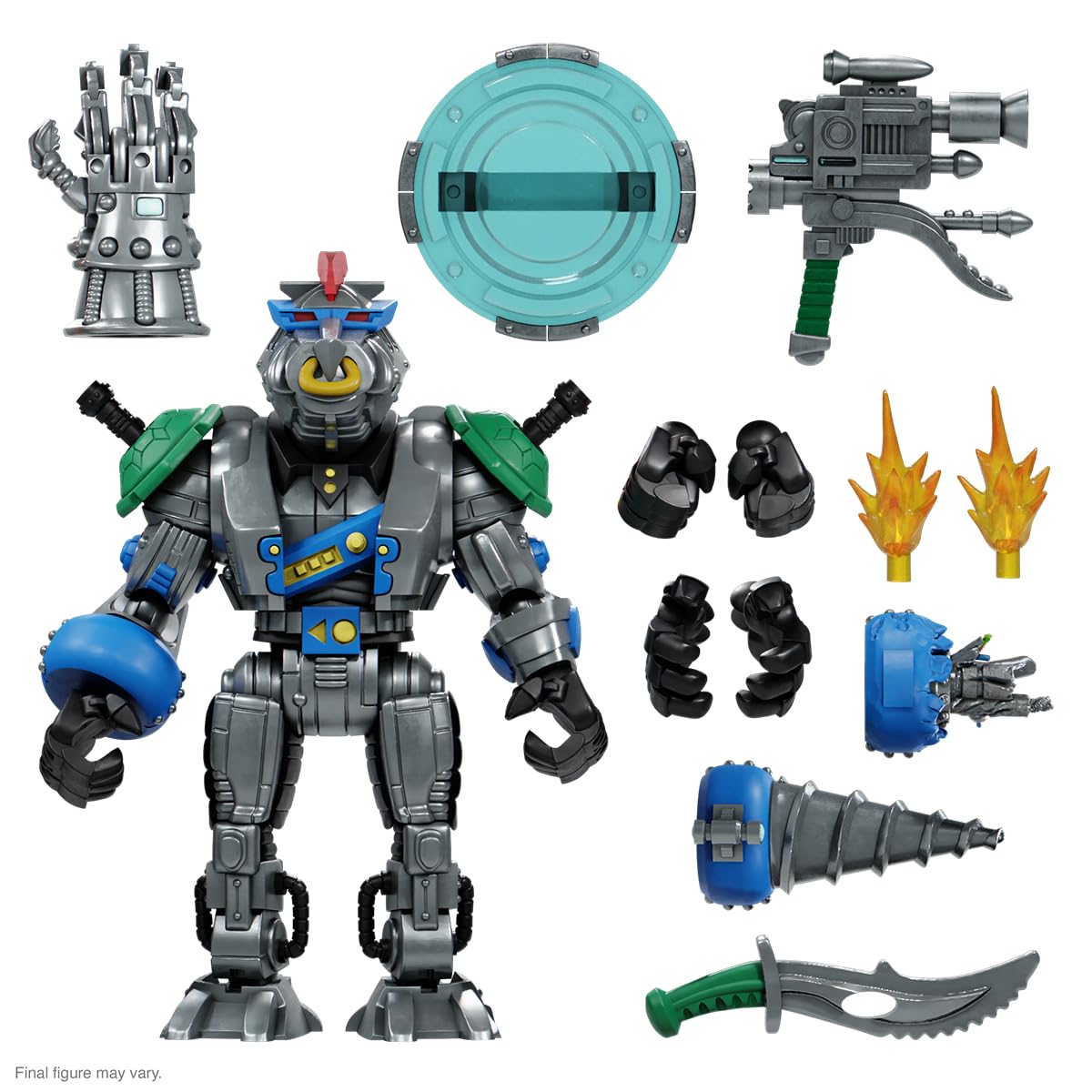 Super7 Robotic Bebop figure with Laser Luger for dynamic TMNT displays.
