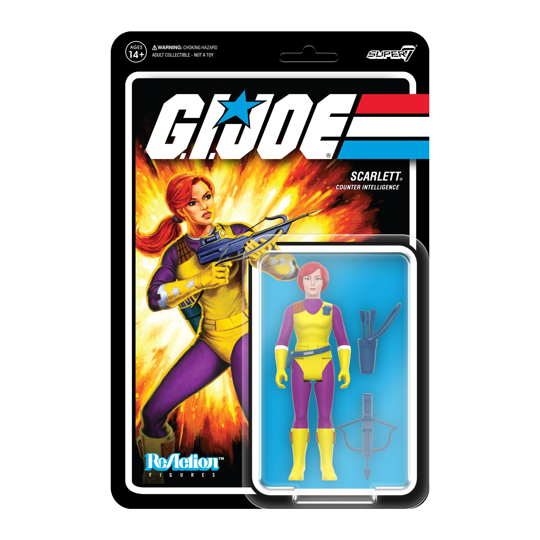 Super7 Scarlett DIC Purple crossbow pose for a dynamic retro display