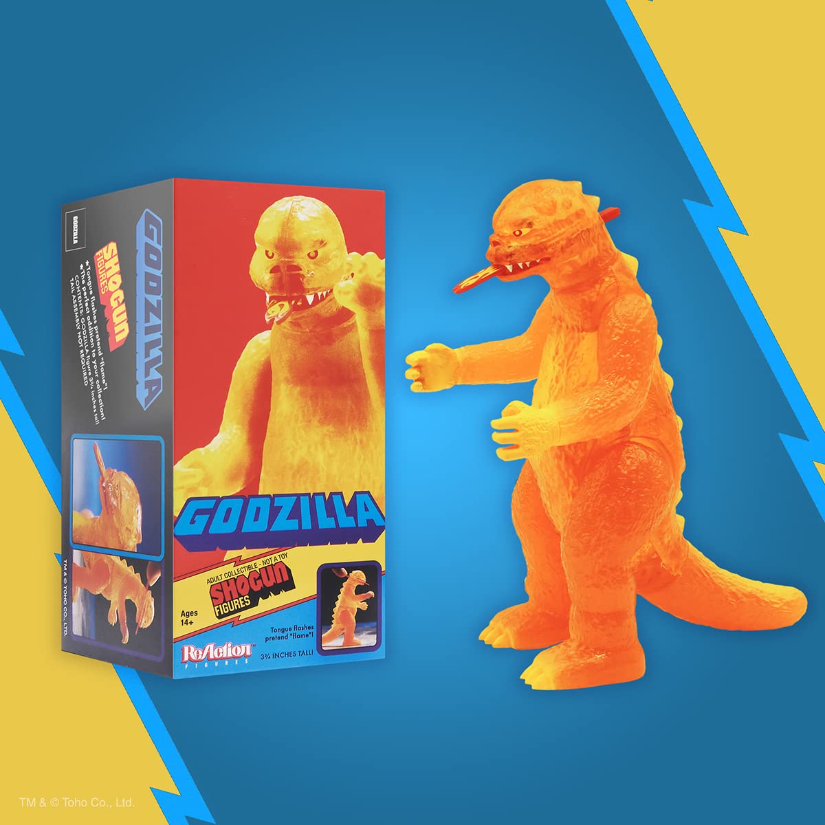 Shogun Godzilla figure with spring loaded flame tongue for action poses