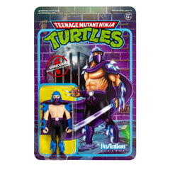Super7 Shredder on retro card back art, ideal for nostalgic TMNT fans.