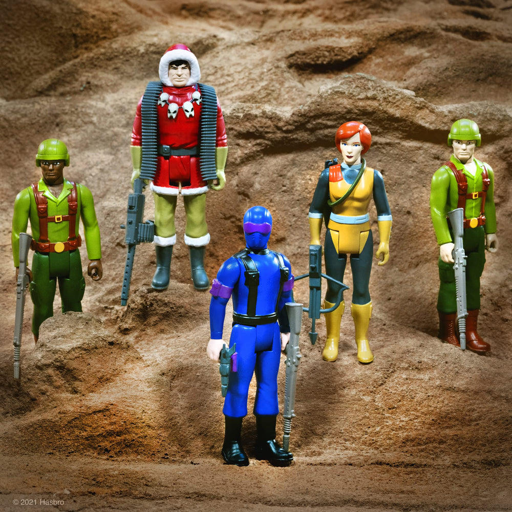Super7 Snake Eyes 3.75-inch figure shown in palm-sized display.