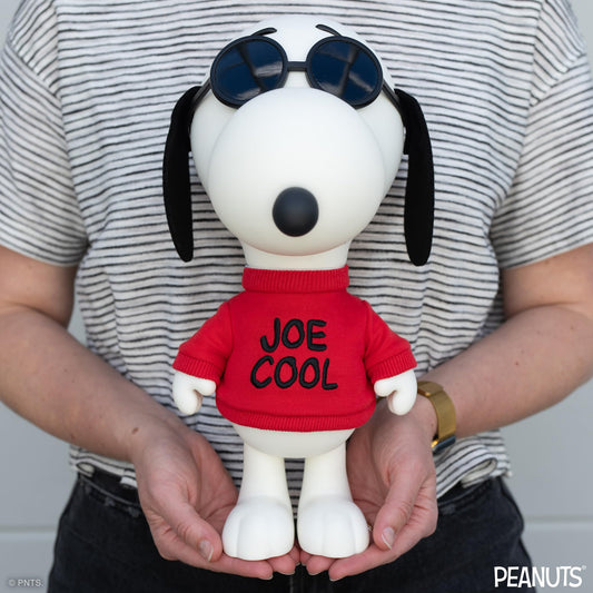 Super7 Snoopy Joe Cool 12in back view shows removable sweater feature
