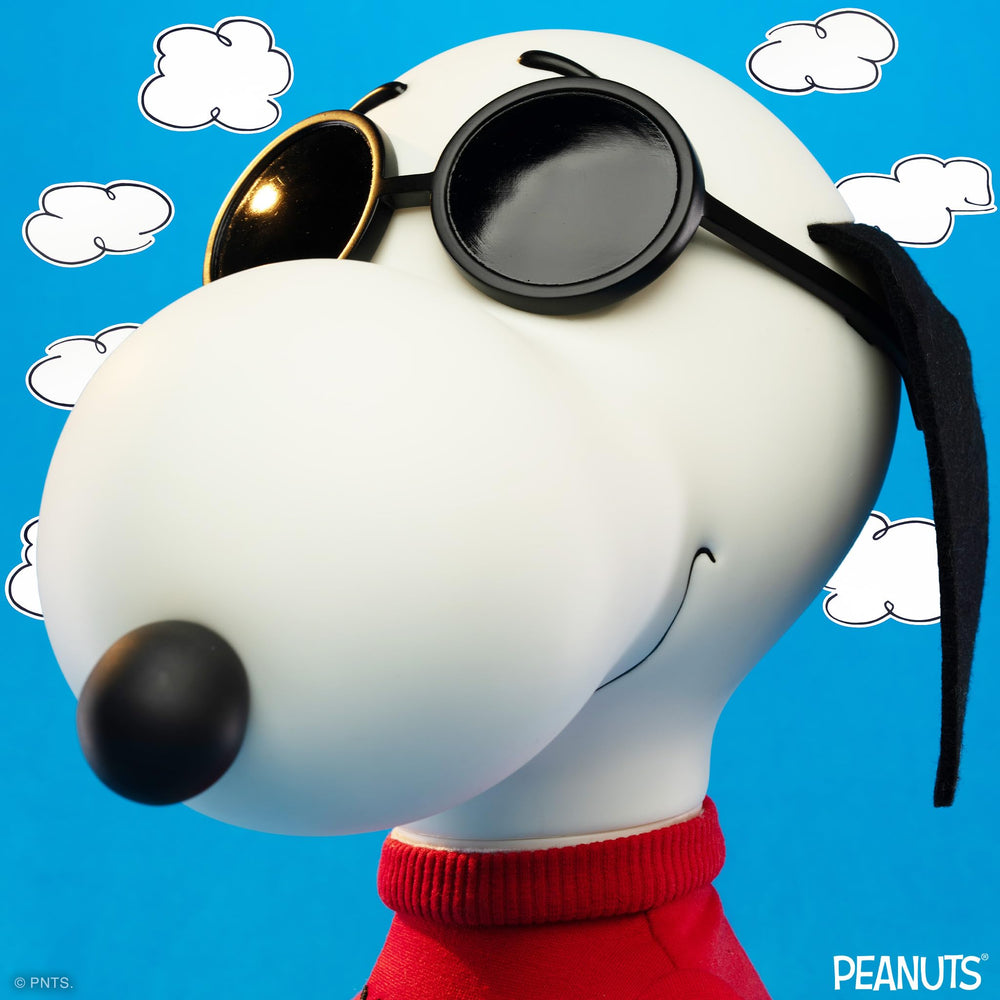 Super7 Snoopy Joe Cool 12in vinyl close-up highlights premium texture
