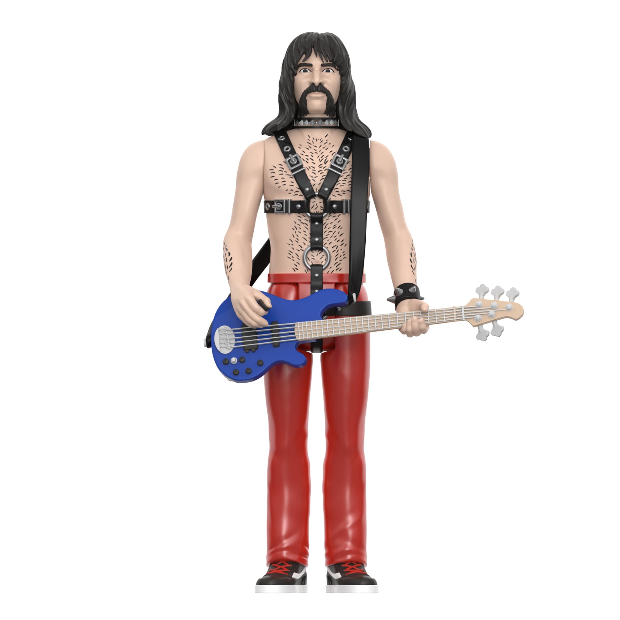 Spinal Tap collection display with Derek Smalls figure from Super7.