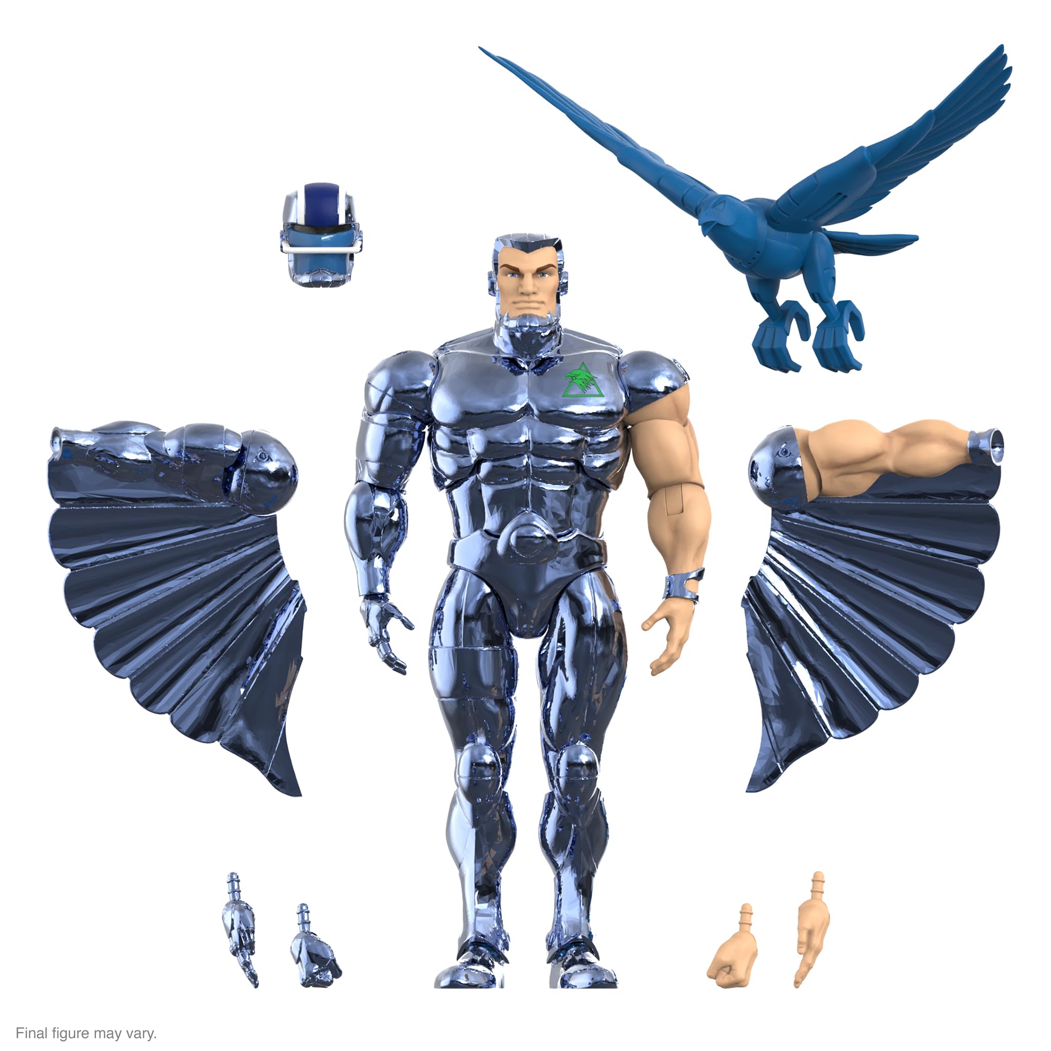Super7 SteelWill figure with VAC metal finish for display and collection.