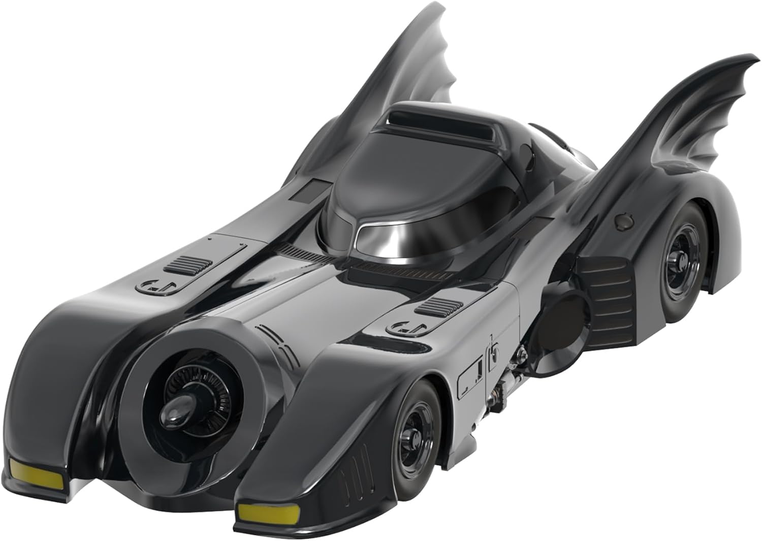Super7 Batman Batmobile 1989 cockpit-open, reveals intricate interior details for display.