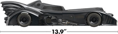 Super7 Batman Batmobile 1989 removable panels, showcases inner mechanisms for enthusiasts.