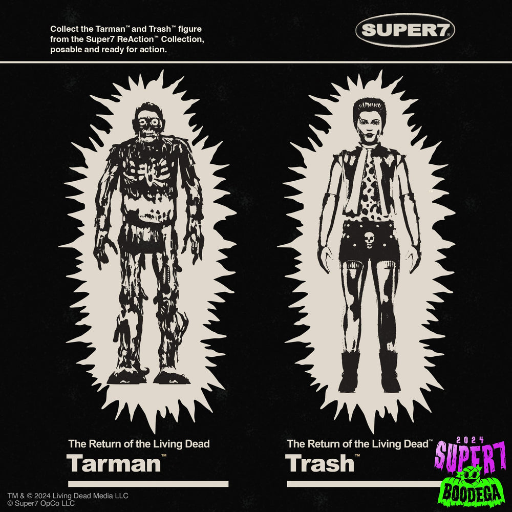 Glow-in-the-dark effect on the Tarman figure illuminated for night-time display.