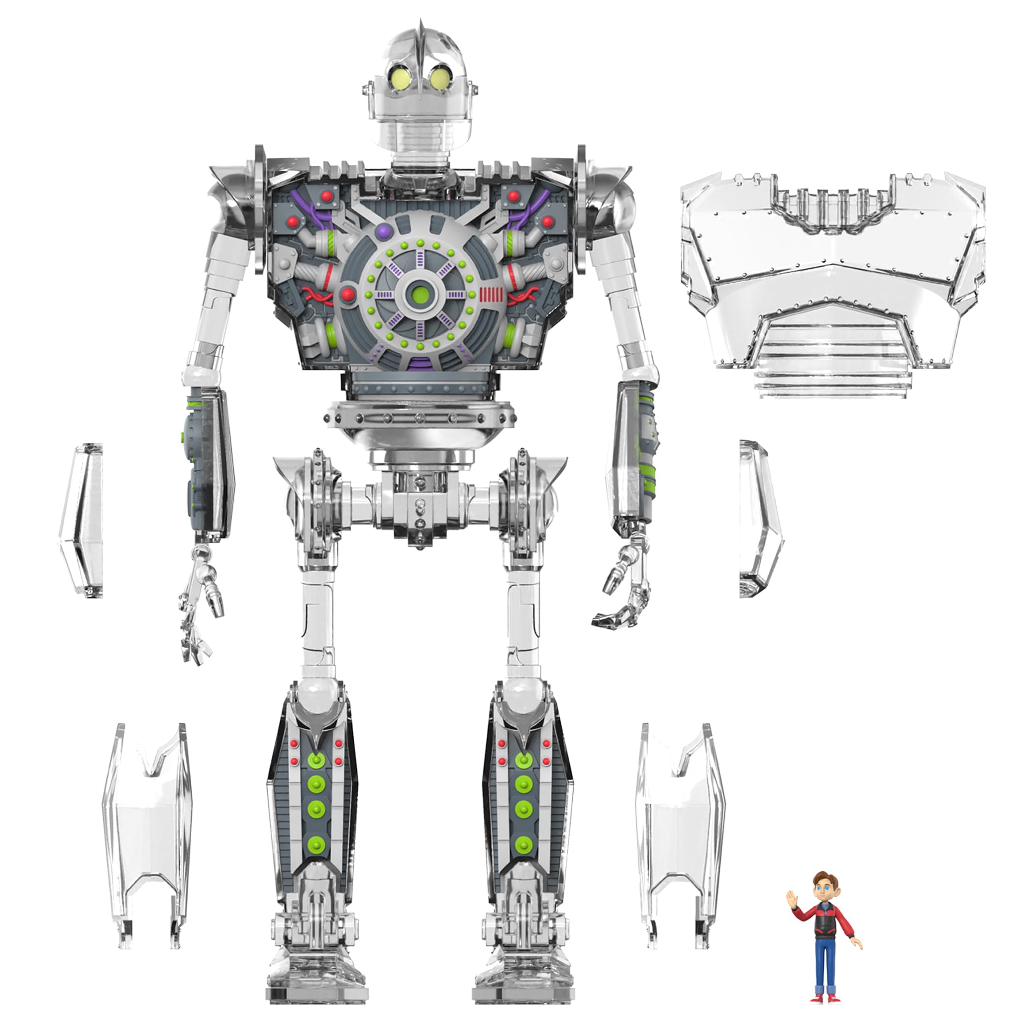 Super7 The Iron Giant Super Cyborg inner workings exposed for authentic look