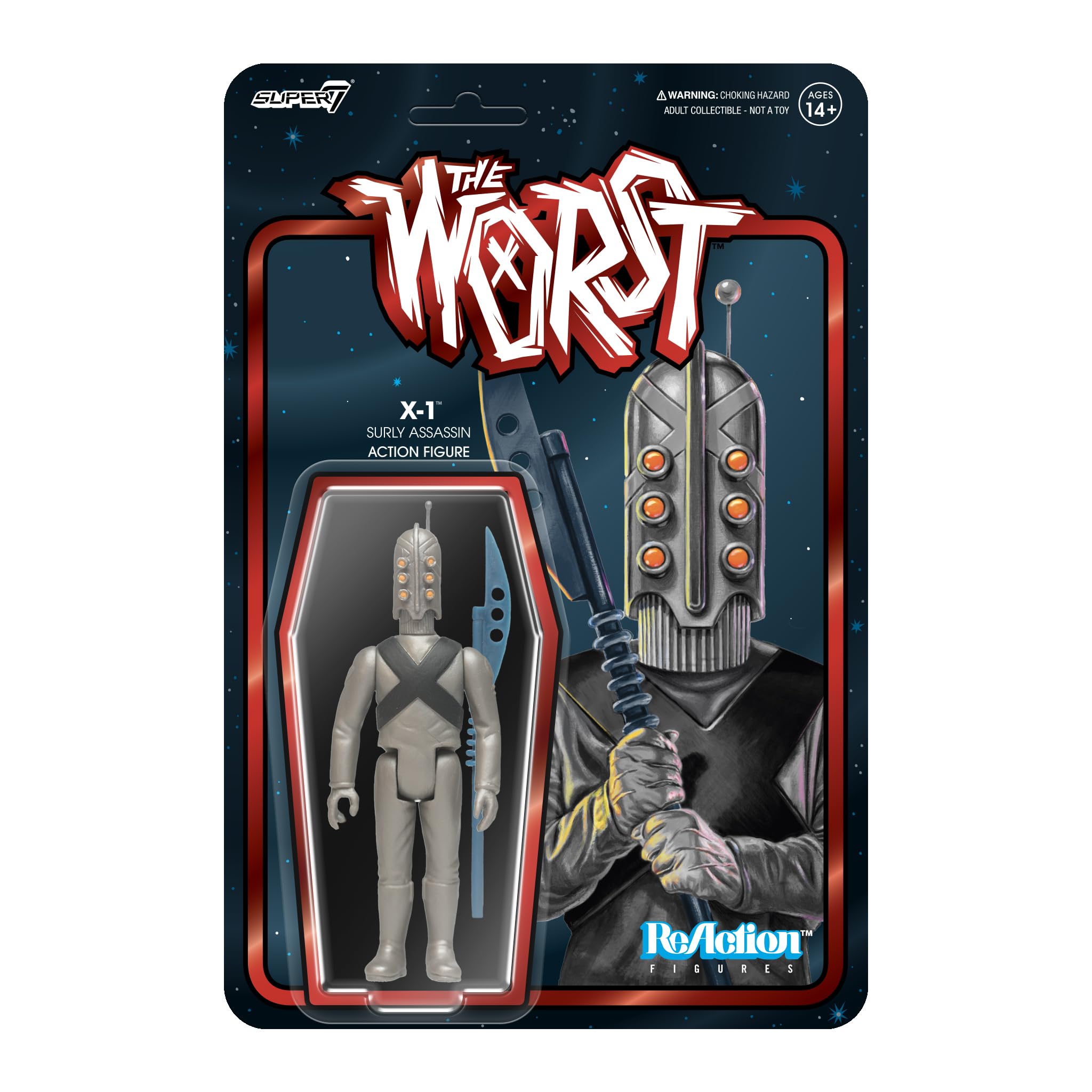 Super7 The Worst X-1 Surly Assassin front view for display and collection
