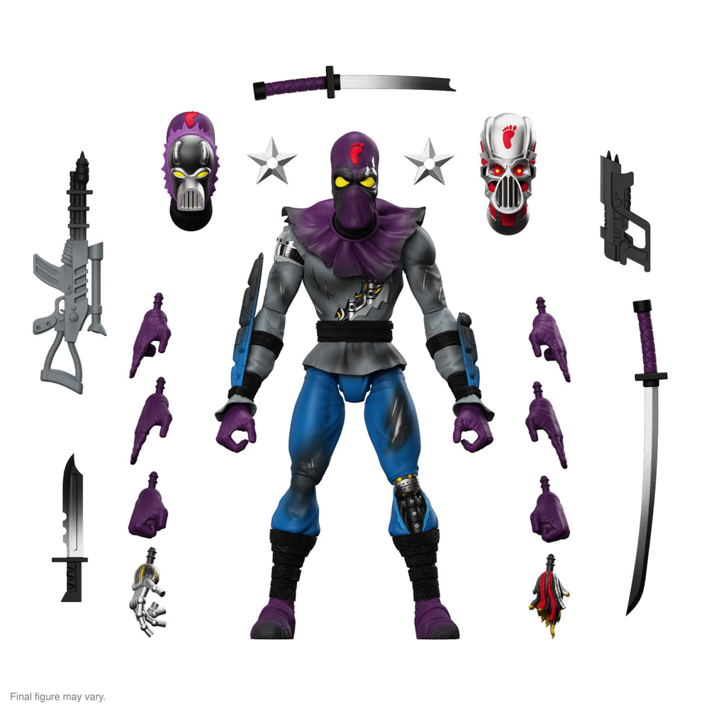 Super7 TMNT Foot Soldier battle damaged front pose for collectors display