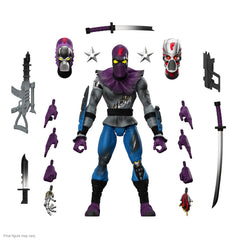 Super7 TMNT Foot Soldier battle damaged front pose for collectors display