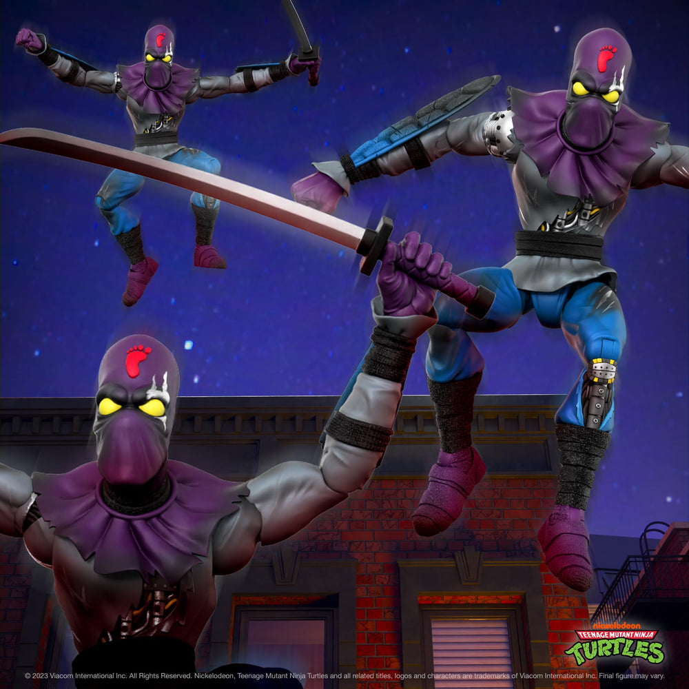 Super7 TMNT Foot Soldier with broken katana accessory on display