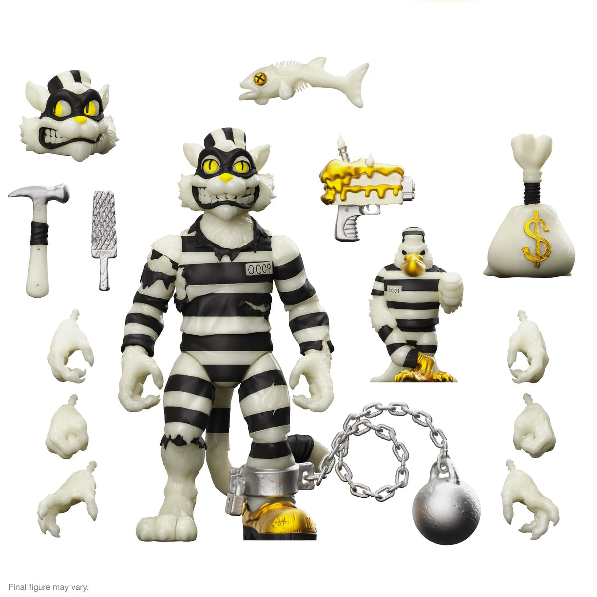 Super7 TMNT Scratch Cat glows in the dark for dramatic display