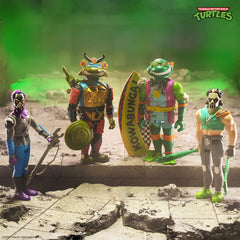 Super7 TMNT Sewer Surfer Michelangelo accessories help recreate classic cartoon moments.