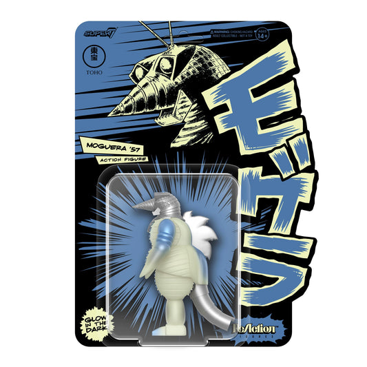 Super7 Toho Moguera 57 glow-in-the-dark figure glowing for shelf display