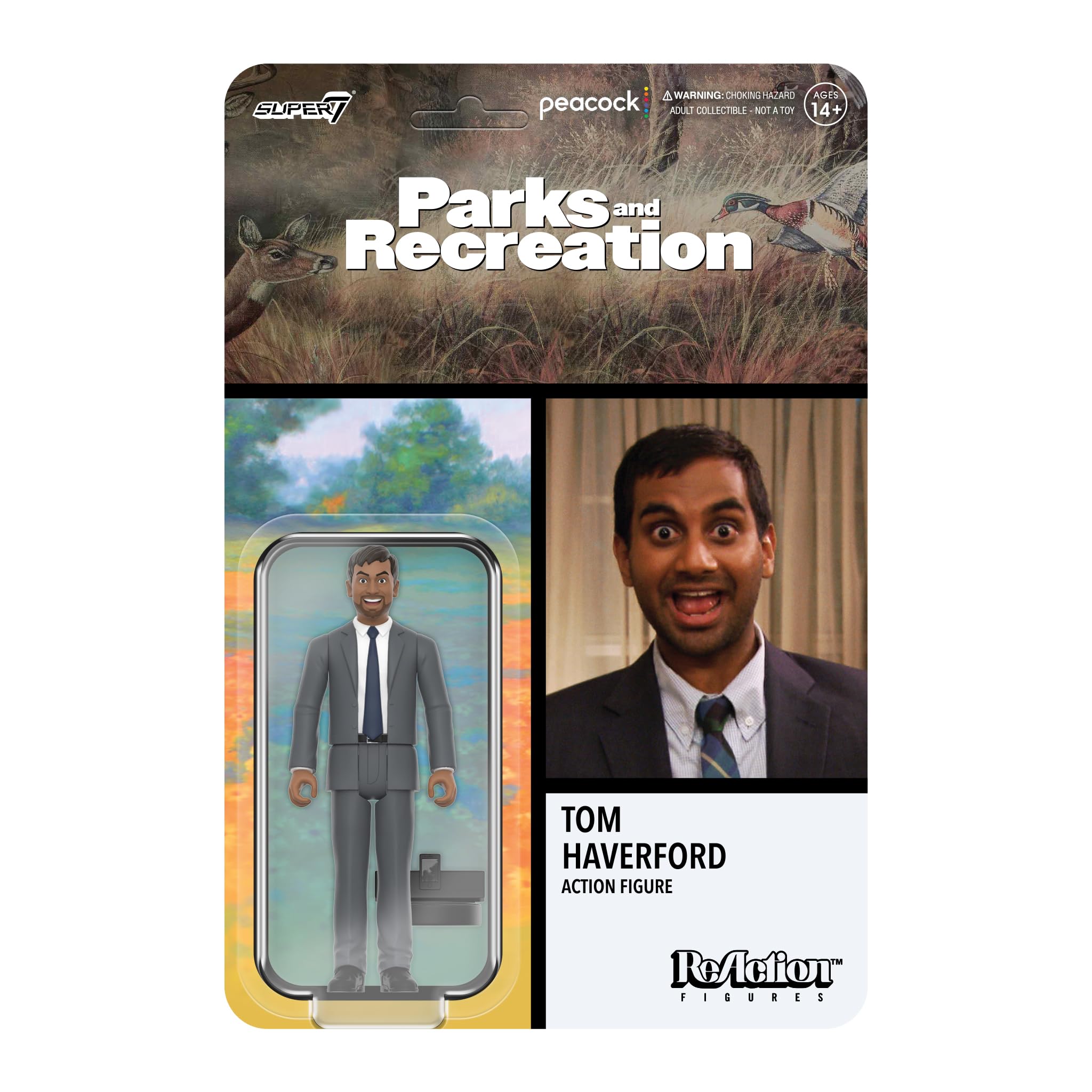 Tom Haverford figure with DJ Roomba accessory for playful scenes.