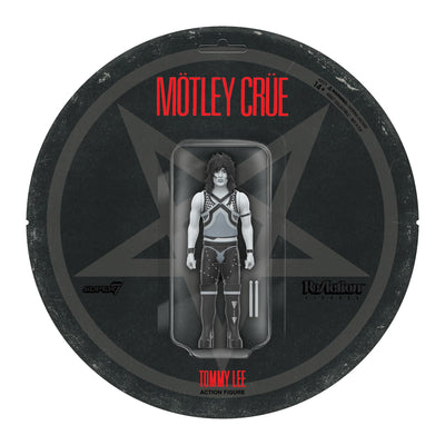 Super7 Tommy Lee figure in grayscale with Shout at the Devil styling for display.