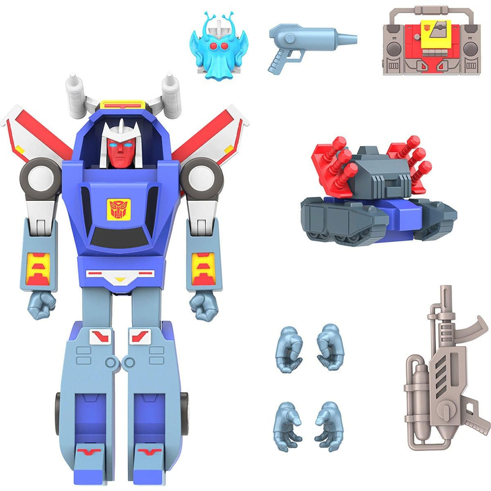 Super7 Tracks with interchangeable heads and hands enabling dynamic posing and iconic cartoon re-creations.