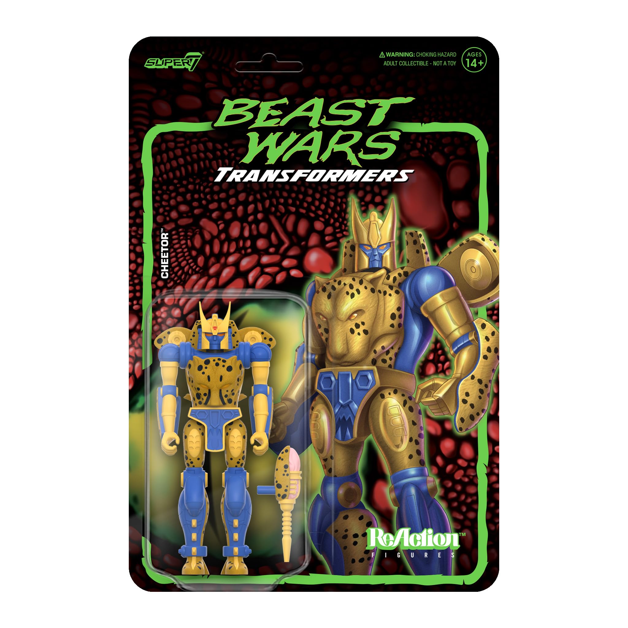 Super7 Transformers Beast Wars Cheetor front view for retro display and pose-ready play