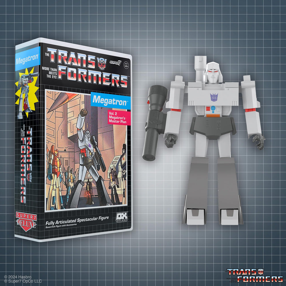 Super7 Megatron retro cartoon pose ideal for display on shelf