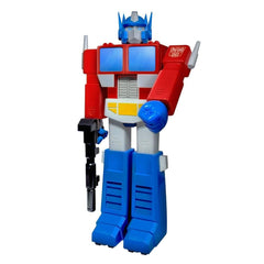 Super7 Optimus Prime Super Shogun full figure on display with premium retro detailing