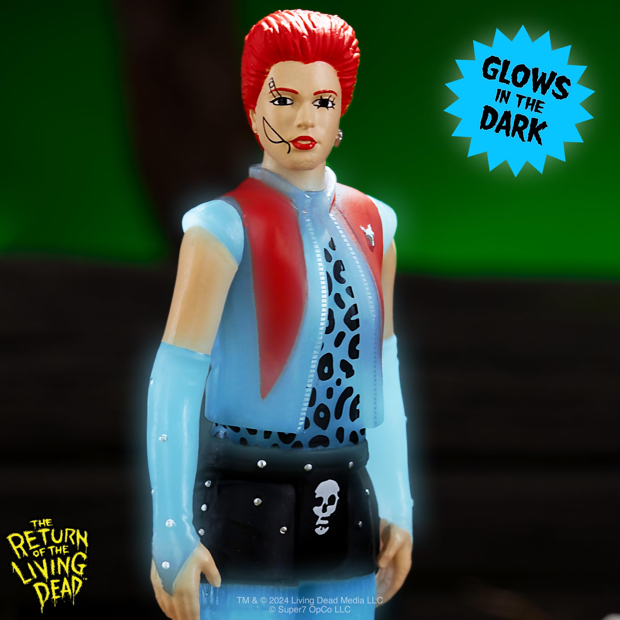 Super7 Trash Monster Glow 3.75-inch scale fits easily on shelves.