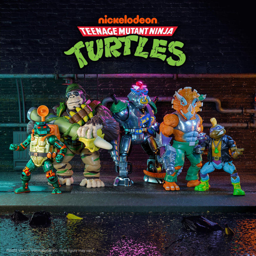 Super7 Triceraton figure with interchangeable hands for versatile posing