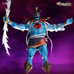 Super7 Ultimates Mumm-Ra 8-inch figure towers beside Ma-Mutt on shelf.