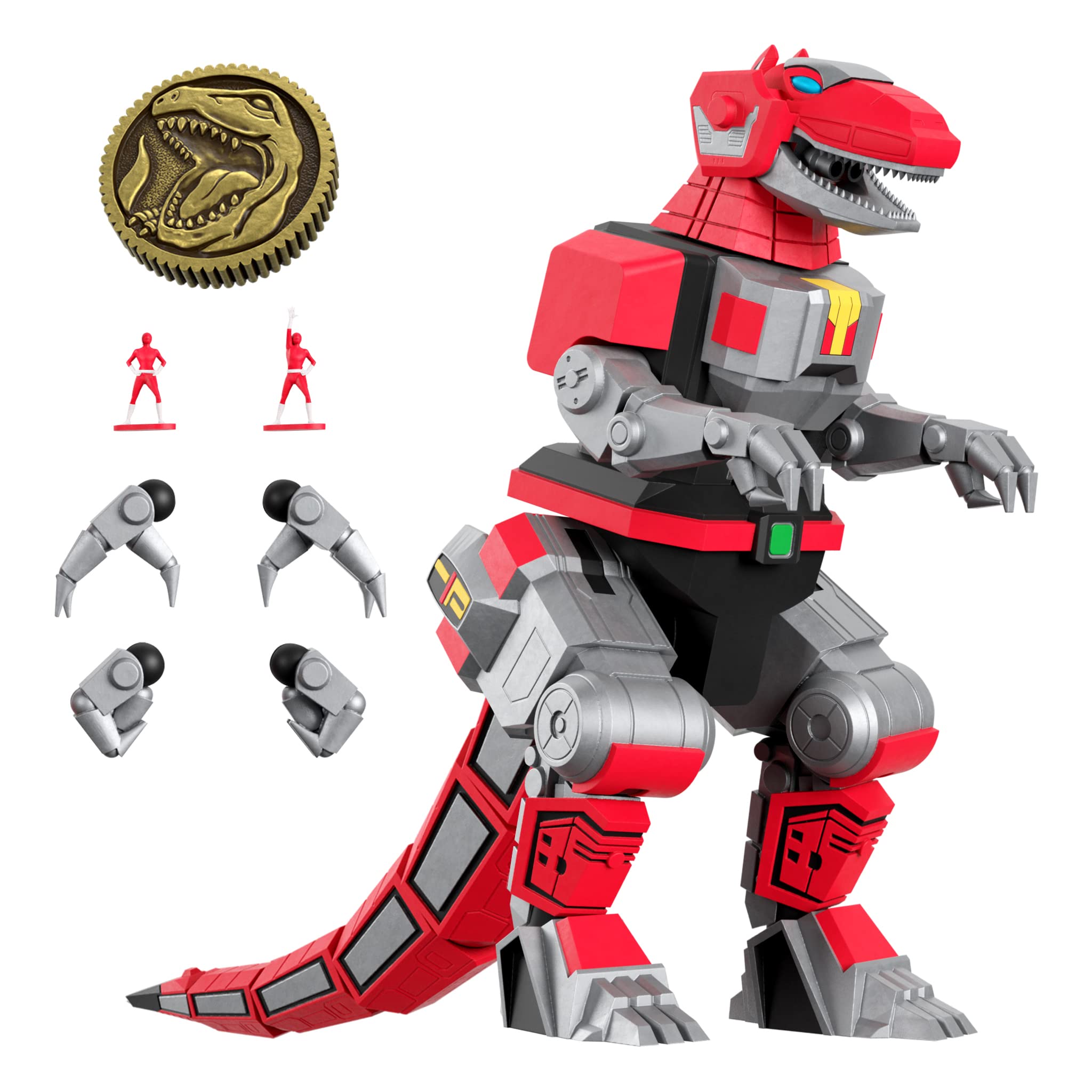 Close-up of Tyrannosaurus Dinozord sculpt shows premium detail