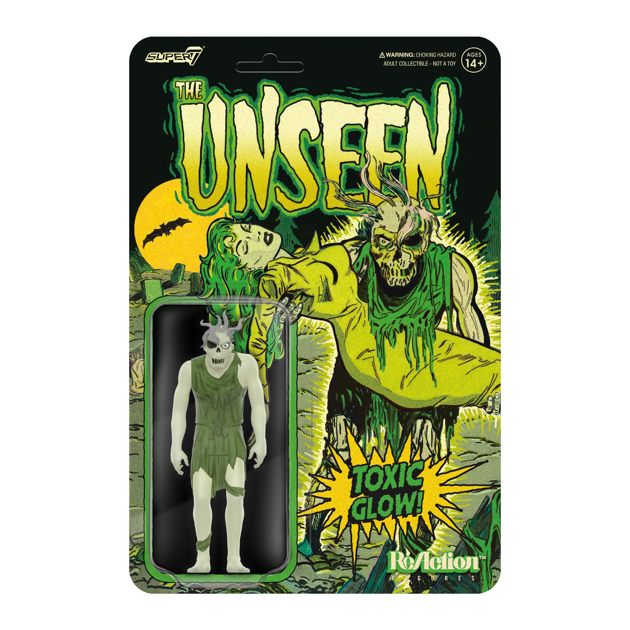 Super7 Unseen Ghoul cardback art enhances display and nostalgia for collectors