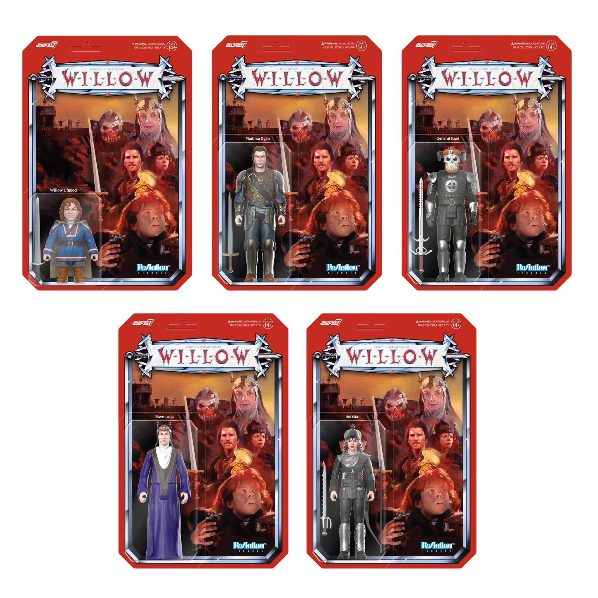 Super7 Willow ReAction collection display: perfect for retro toy enthusiasts.