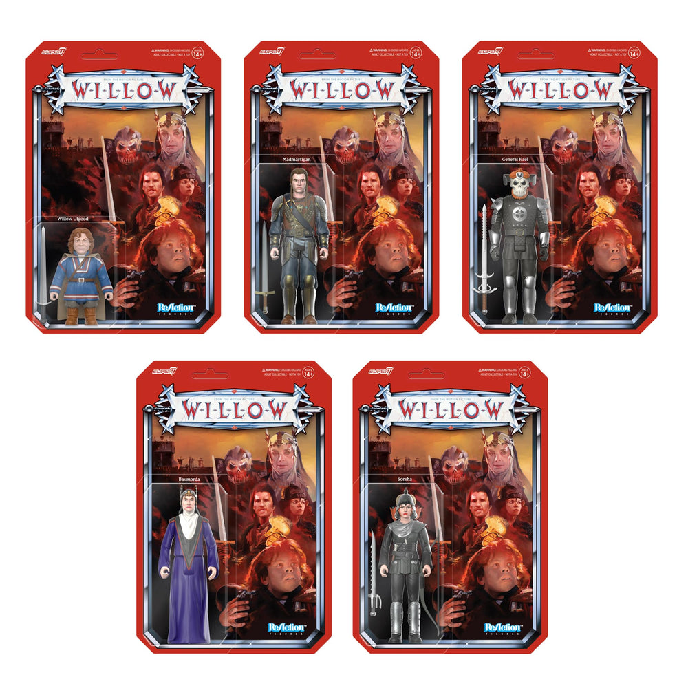 Super7 Willow ReAction collection display: perfect for retro toy enthusiasts.