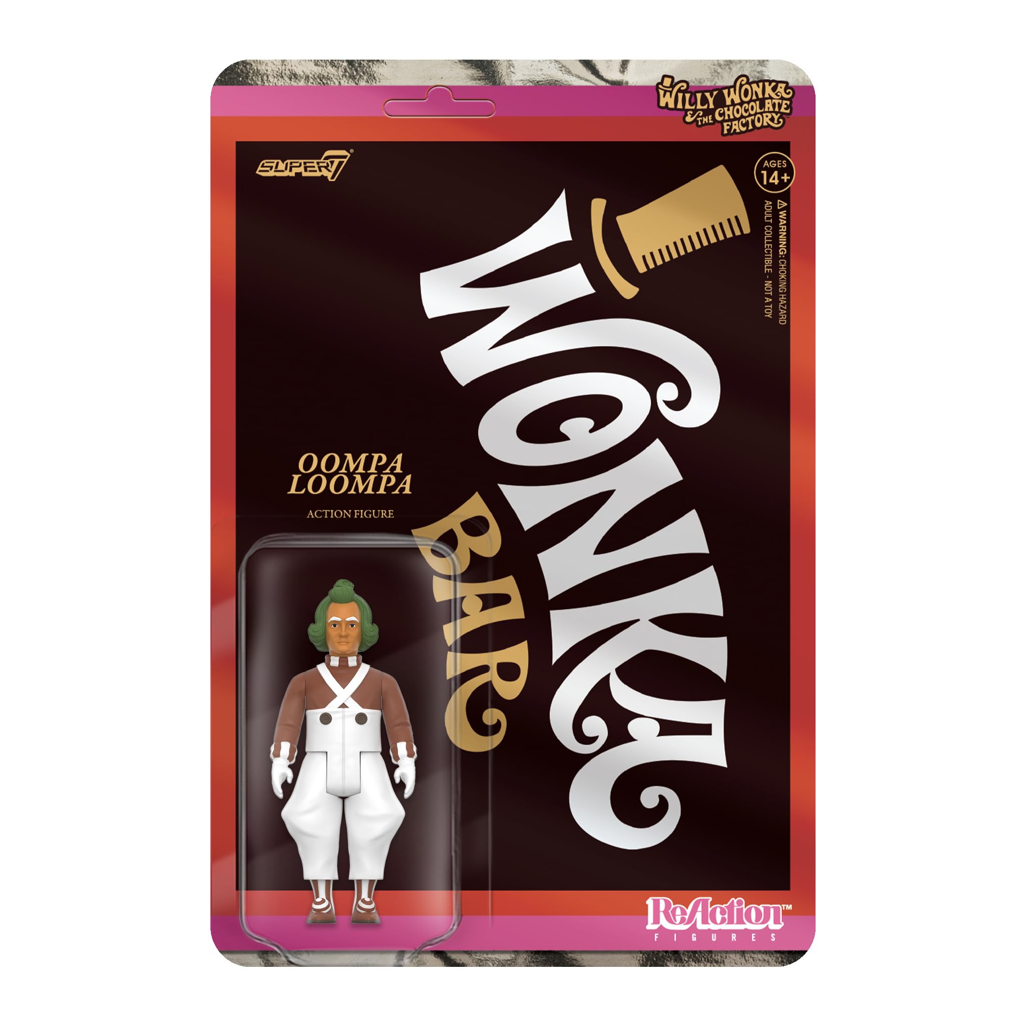 Super7 Willy Wonka Oompa Loompa front view ideal for display and collection.