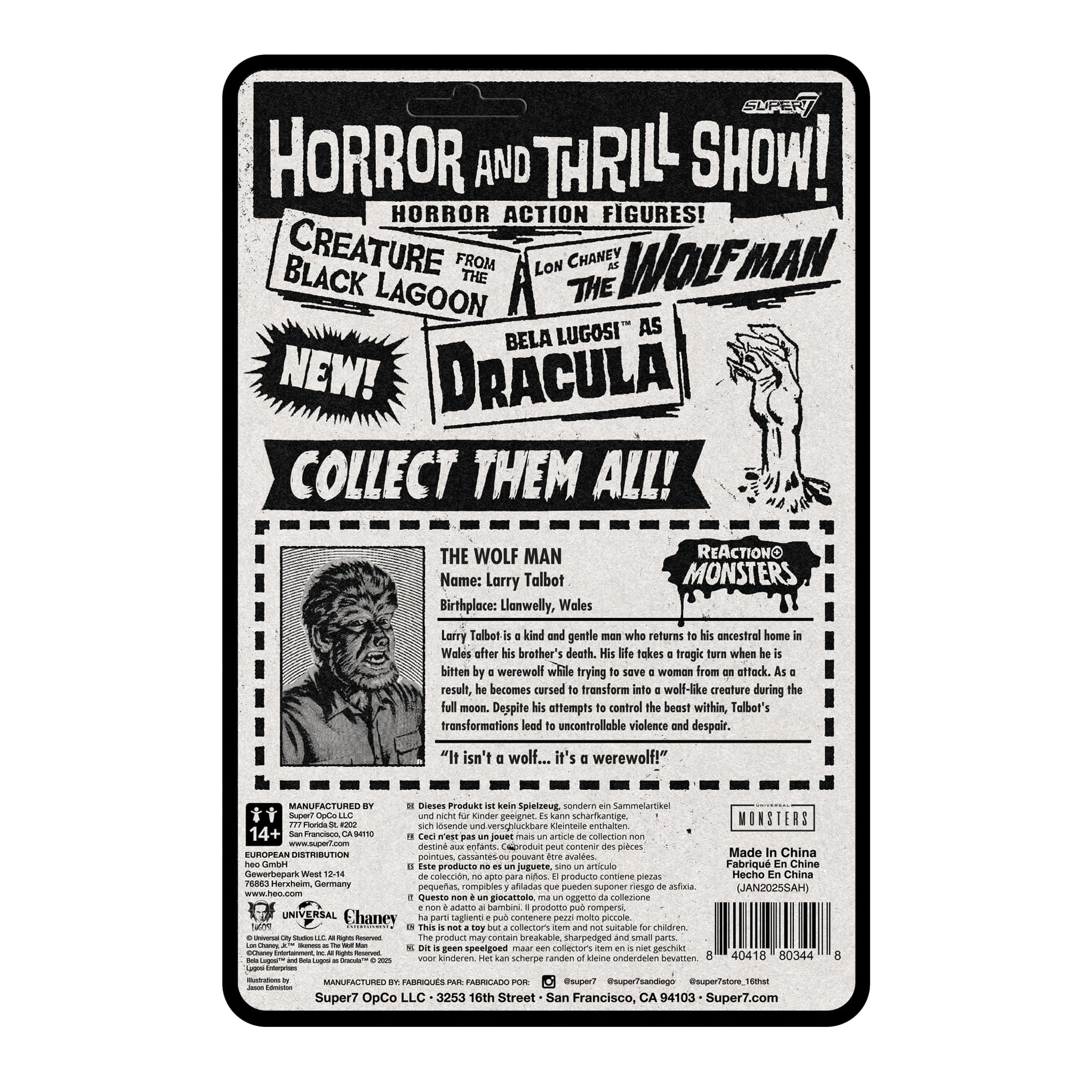 Part of the Universal Monsters collection by Super7 for retro fans.