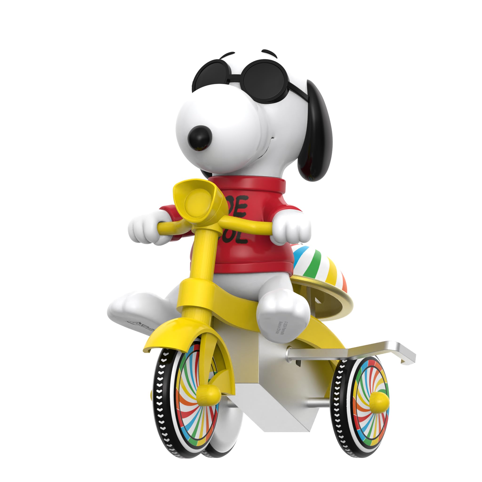 Yellow wind-up trike wheels with vibrant retro styling